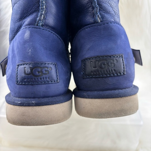 UGG Blue Winter Boots with Shearling and Studded Strap - Picture 11 of 13